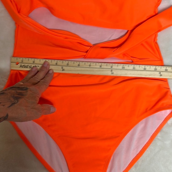Vibrant Orange One Piece Swimsuit - Picture 2 of 9